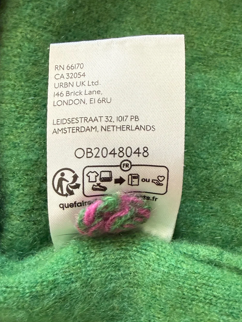 Pilcro Anthropologie Alani Cropped Crewneck Sweater in green with Pink 